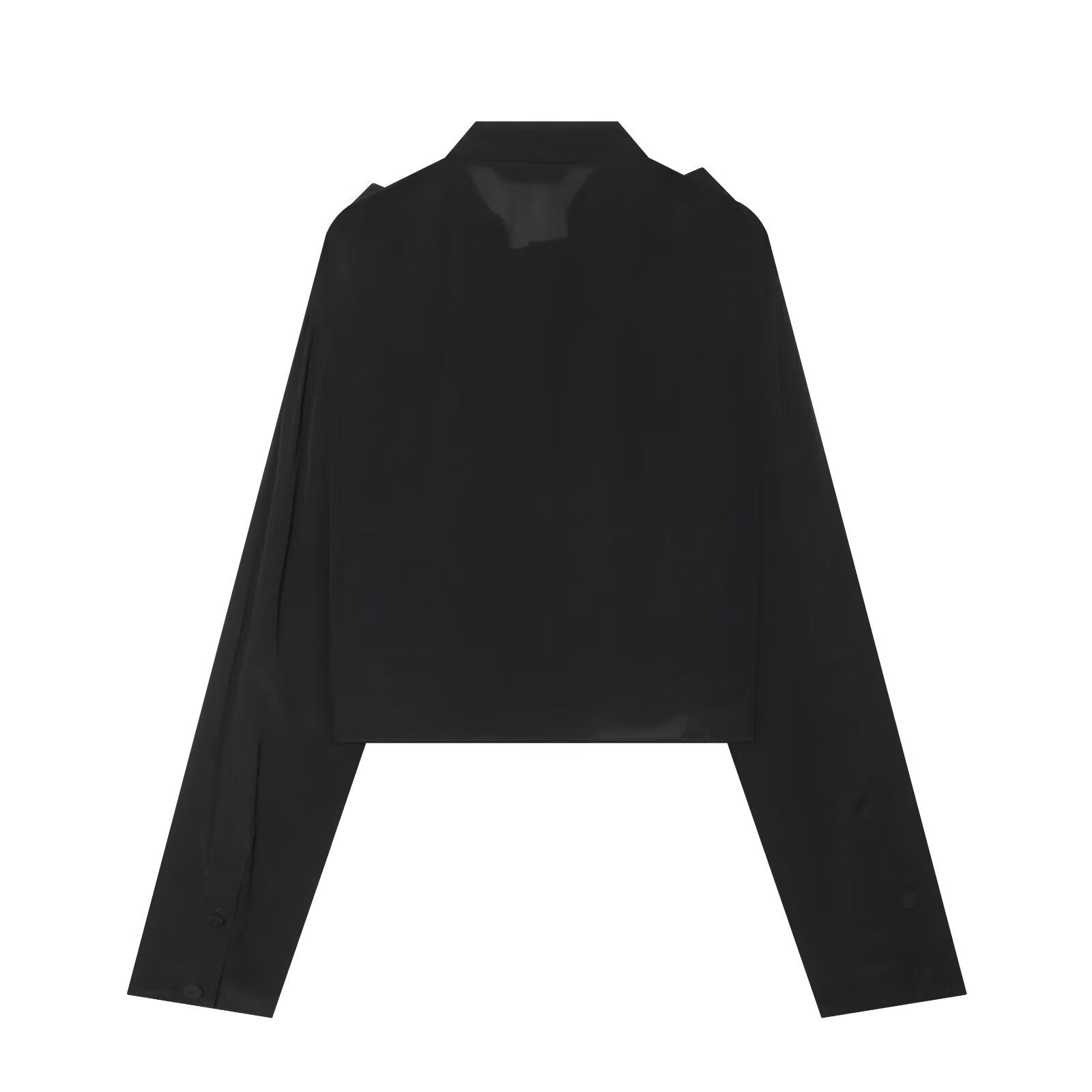 Versatile long sleeved stand up collar layered short shirt