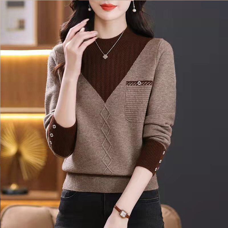 Knitted Sweater Women's High-Quality Crewneck Innerwear Fashion Casual Youthful Outerwear Top Underwear