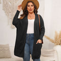 Women's Open Front Knit Cardigan, Oversized Batwing Sleeve Sweater with Two Large Pockets