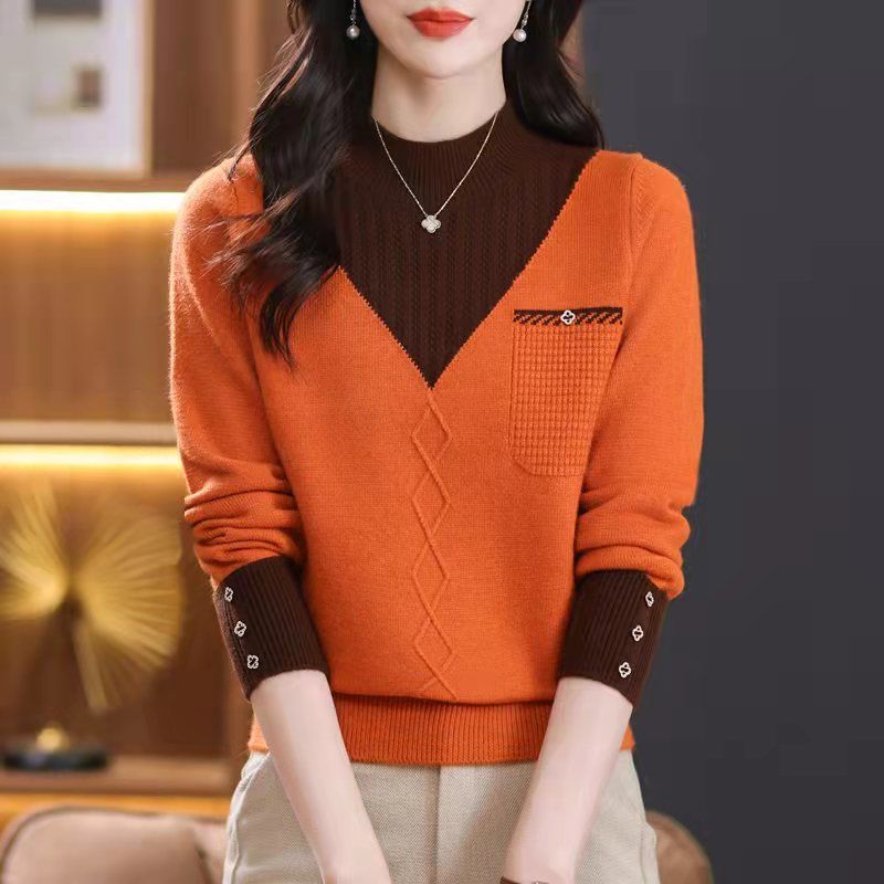 Knitted Sweater Women's High-Quality Crewneck Innerwear Fashion Casual Youthful Outerwear Top Underwear