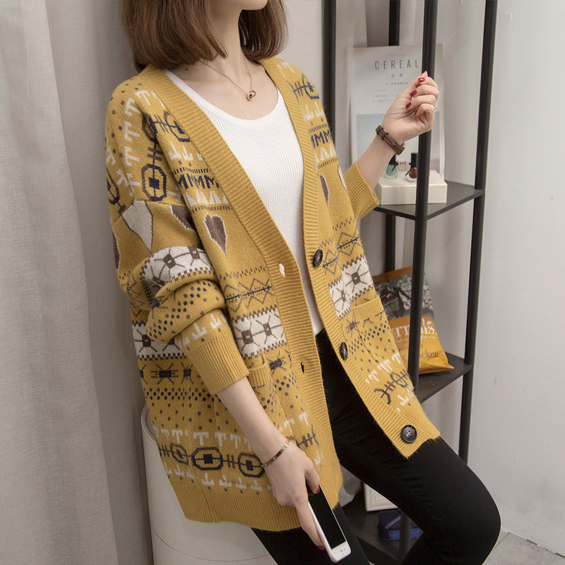 Knitted Cardigan Loose Bohemian Style Outerwear Spring Autumn Top Sweater Women's Coat