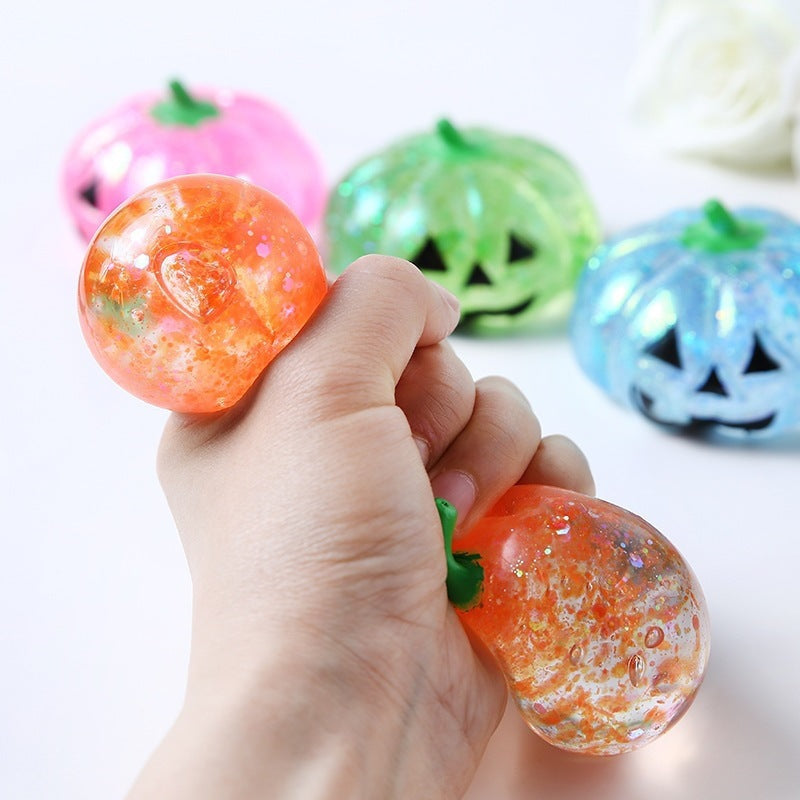 Halloween Funny Pumpkin Head Squishy Stress Relief Toy, Rebound Decorative Gift