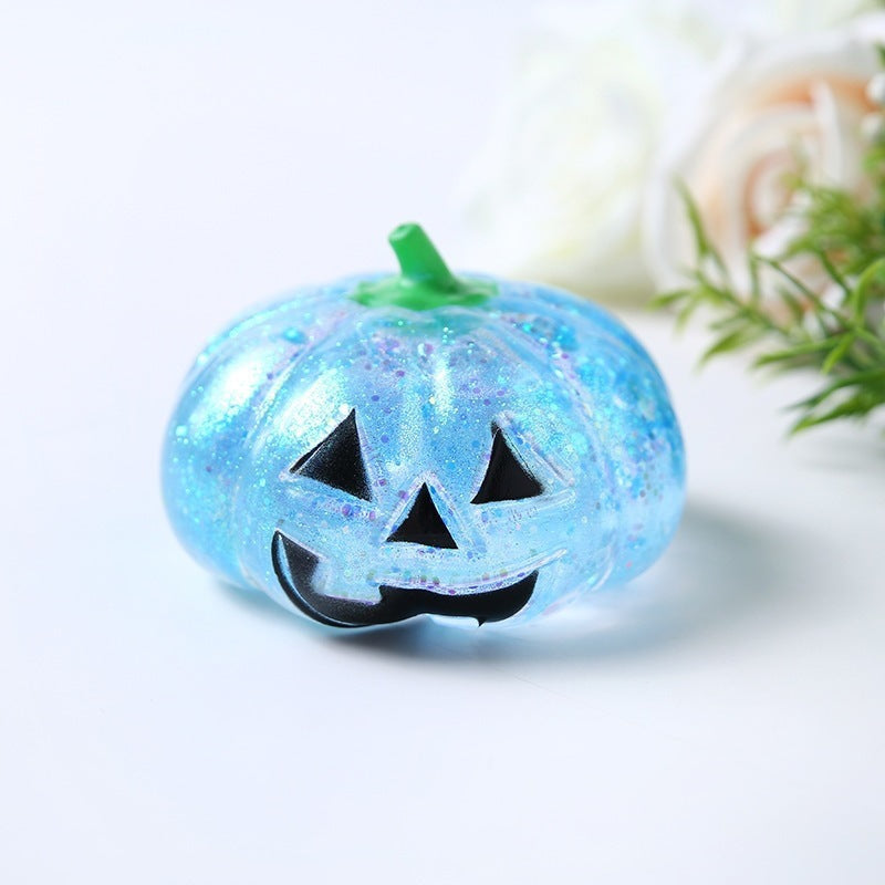 Halloween Funny Pumpkin Head Squishy Stress Relief Toy, Rebound Decorative Gift