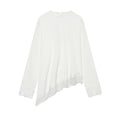 Casual style versatile long sleeve with asymmetrical splicing