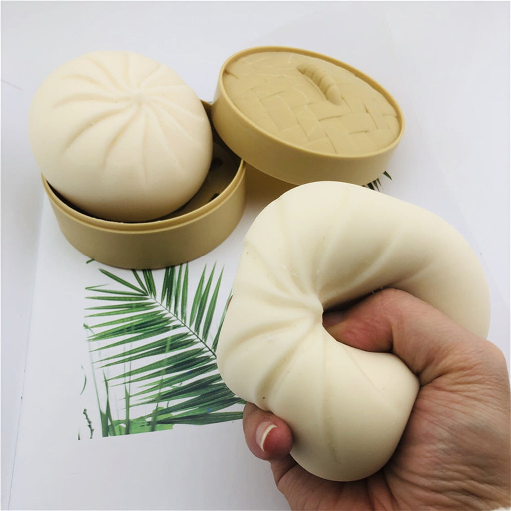 Stress Relief Toy Decompression Sensory Fidget Toy Unzip Toy Steamed Stuffed Bun Simulation Fidget Toy Set