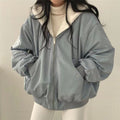 Fleece Lined Reversible Shearling Cotton Coat Women's Outerwear Winter Zipper Hooded Cotton Jacket Top