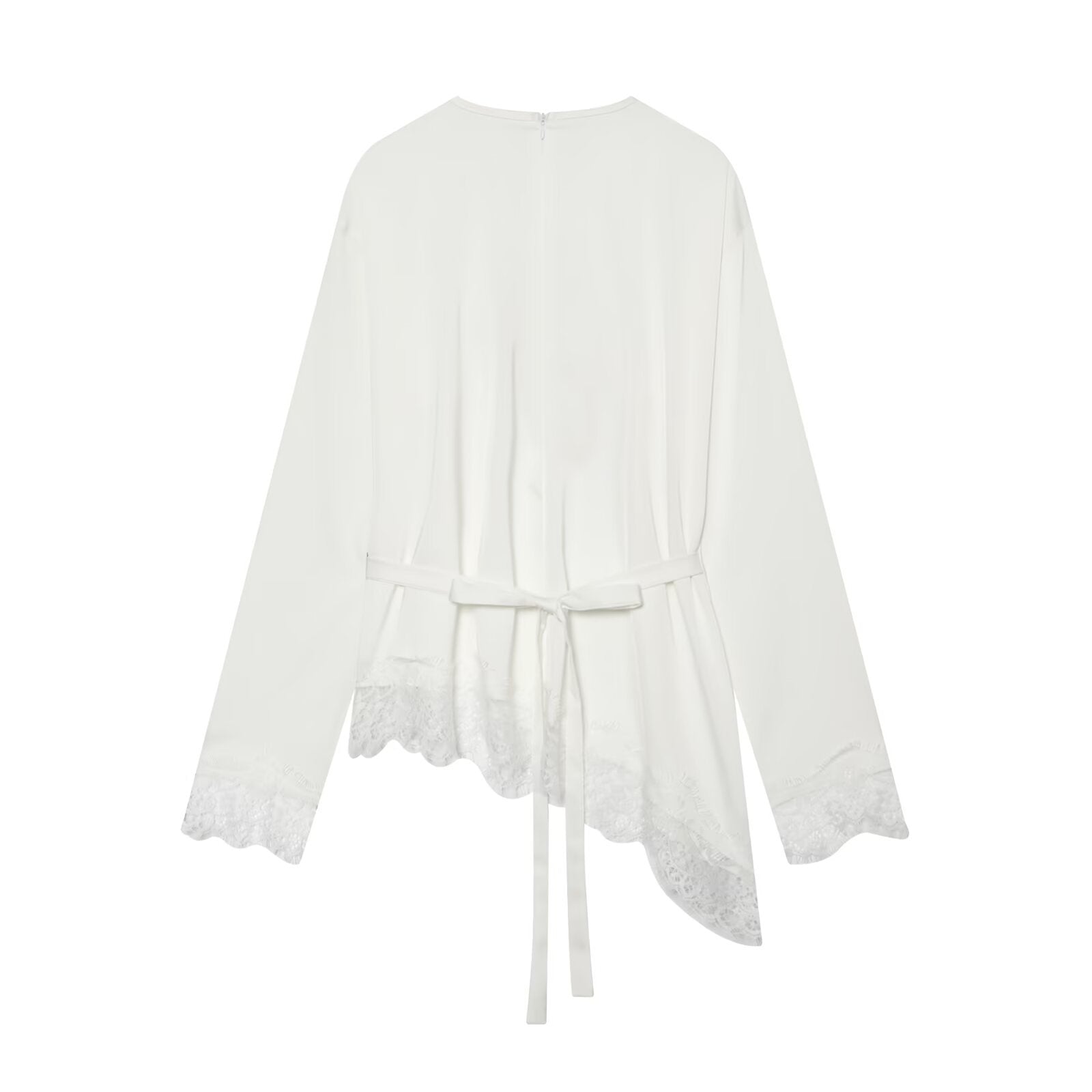 Casual style versatile long sleeve with asymmetrical splicing