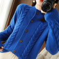 Lazy V-neck Knit Cardigan for Women, Thickened Spring and Autumn Fashionable Sweater Top