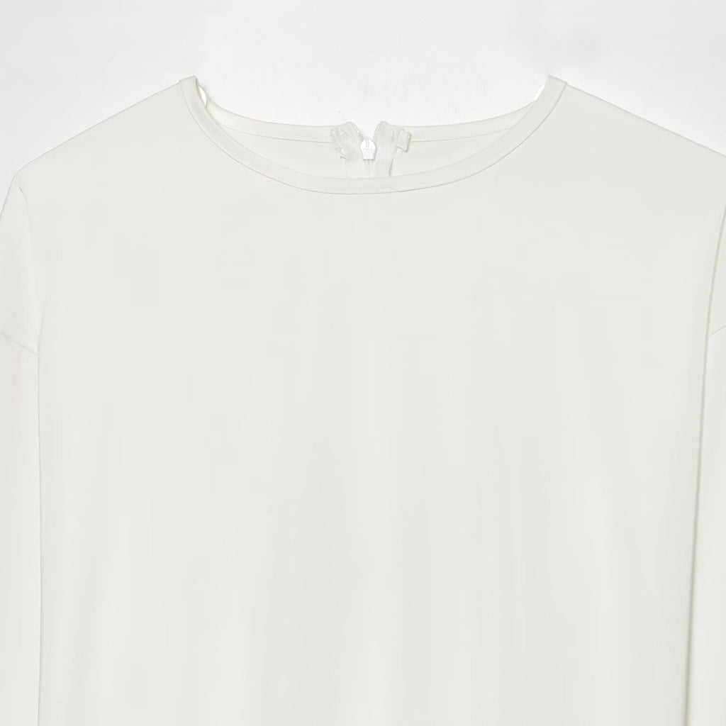 Casual style versatile long sleeve with asymmetrical splicing
